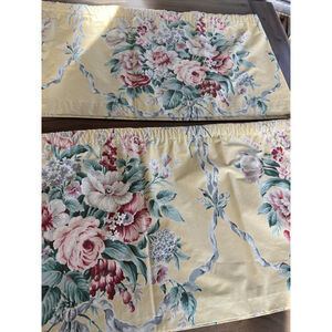 Ralph Lauren Rare Evelyn Yellow Floral Straight Valances 140x16 Custom Vintage